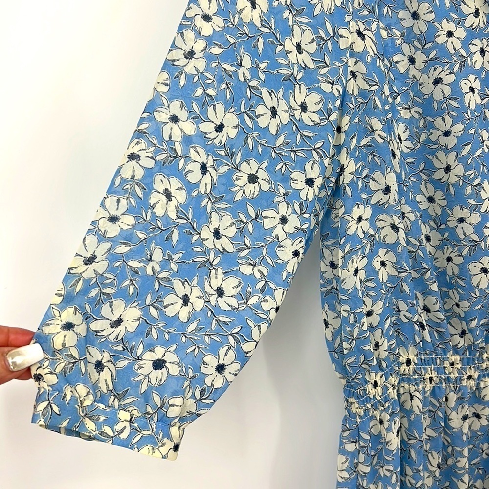 Lauren Ralph Lauren Lined fit & flare drop waist Blue floral dress Size 4 - Picture 7 of 14